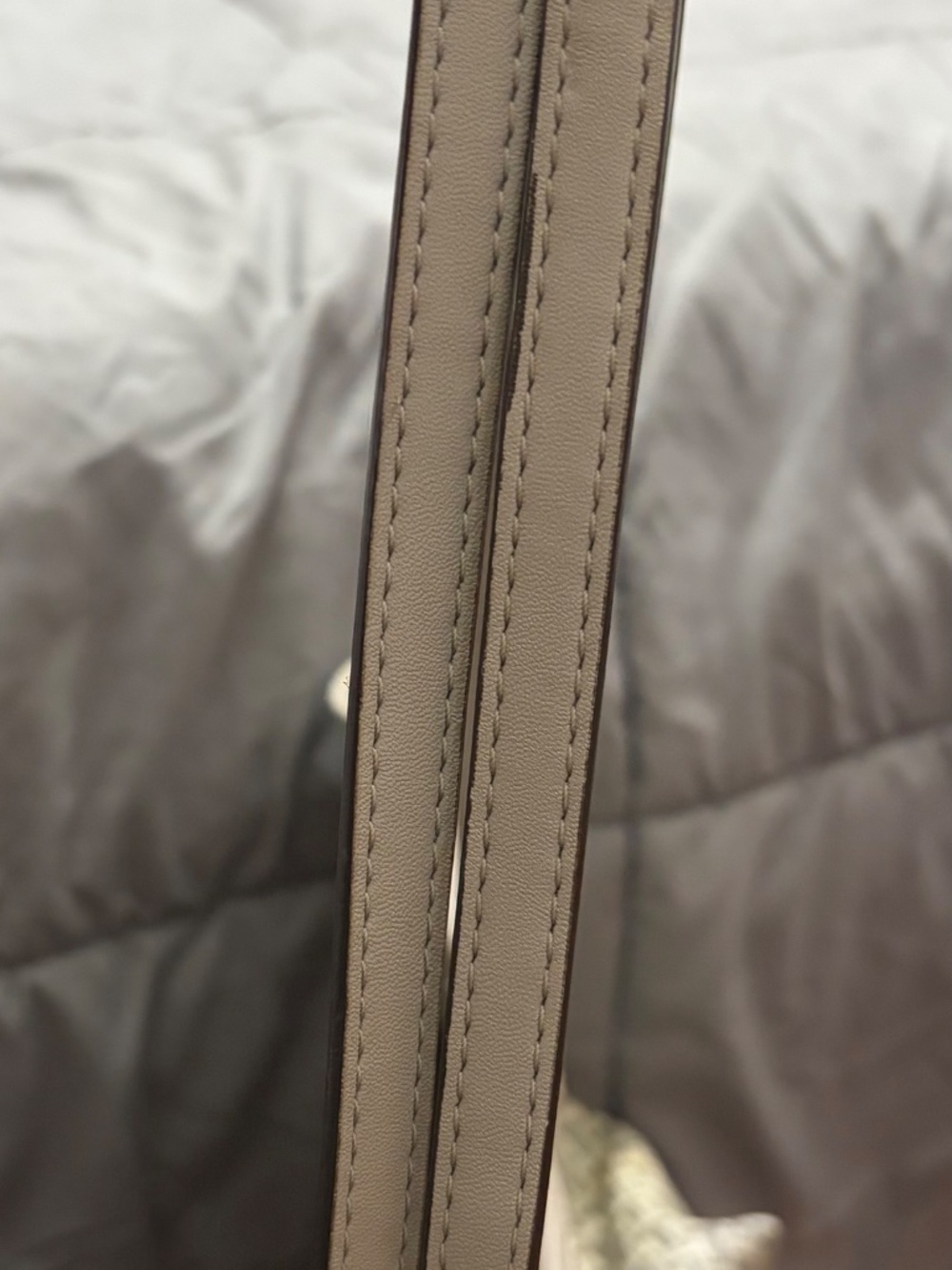 Tory Burch Gray and Cream Center-Stripe Tote - Picture 5 of 9